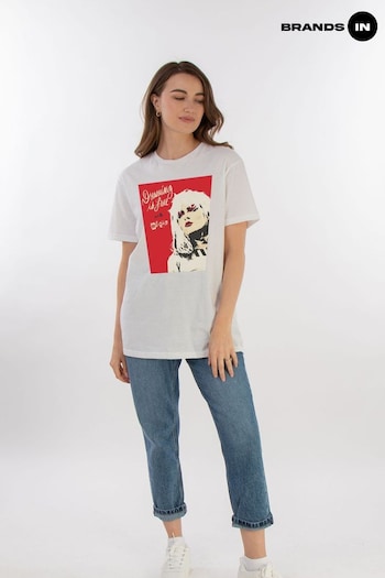Brands In White Blondie Dreaming Is Free puffer Boyfriend Fit T-Shirt (E11933) | £21