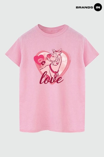 Brands In Pink Scooby Doo Love Kisses Women Baby Boyfriend Fit T-Shirt (E11934) | £23