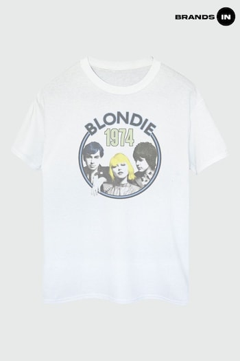 BLACK In White Boyfriend Fit Blondie Retro1974 T-Shirt (E11937) | £21