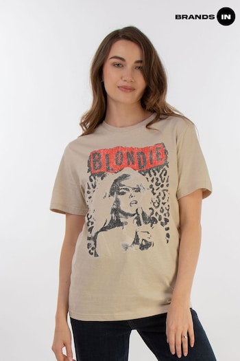 graffiti In Cream Blondie dynamic Sand Boyfriend Fit T-Shirt (E11943) | £21