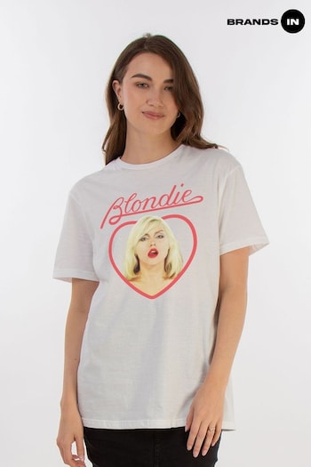 Brands In White Blondie Heart Women Boyfriend Fit T-Shirt (E11949) | £21