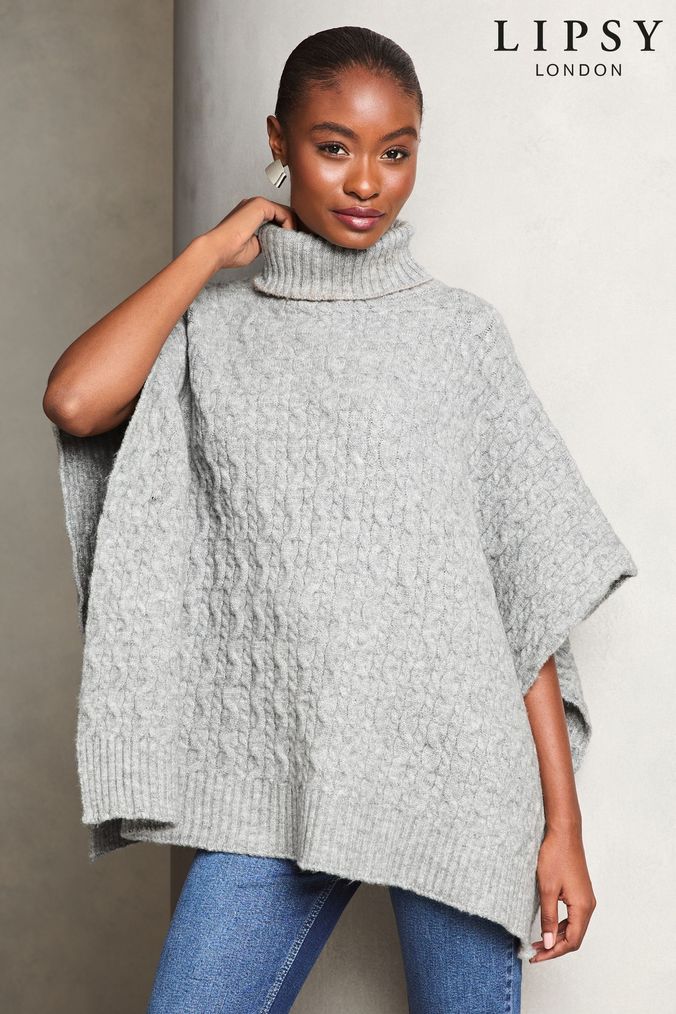 Women s Ponchos Knitted Ponchos Next