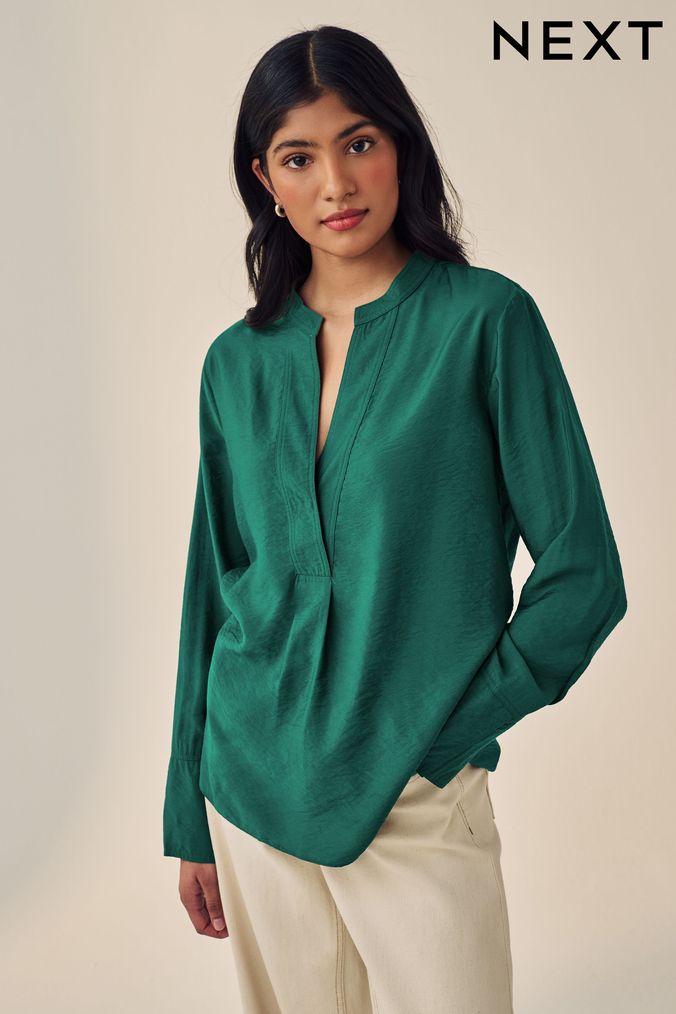 Buy Women s Green Plain Tops Online Next UK