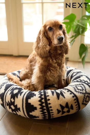 Navy Borg Round Pet Bed (E12161) | £35