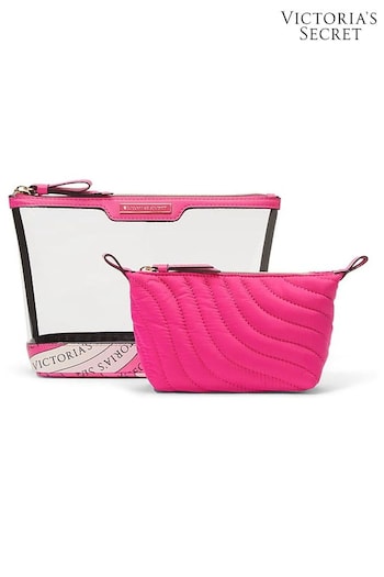 Victoria's Secret Hot Pink AM/PM Makeup Bag Duo (E12196) | £25