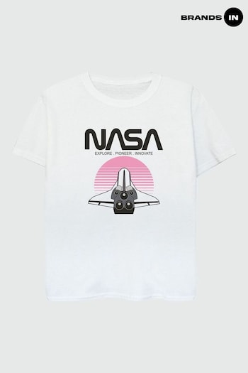 Brands In White NASA Space Shuttle Sunset Girls T-Shirt (E12203) | £18