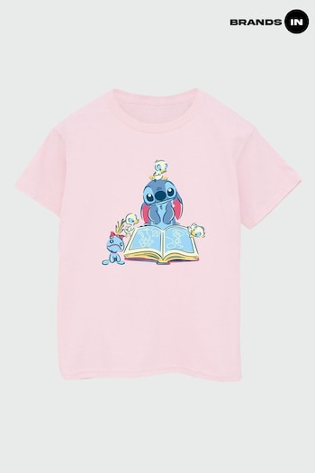 Brands In Pink LiloStitch Reading A Book Girls T-Shirt (E12207) | £18
