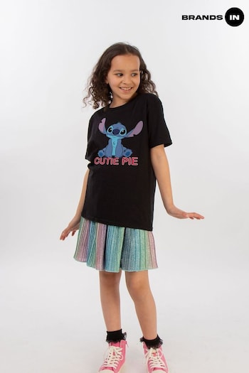 Brands In Black Lilo & Stitch Cutie Pie Girls T-Shirt (E12209) | £18