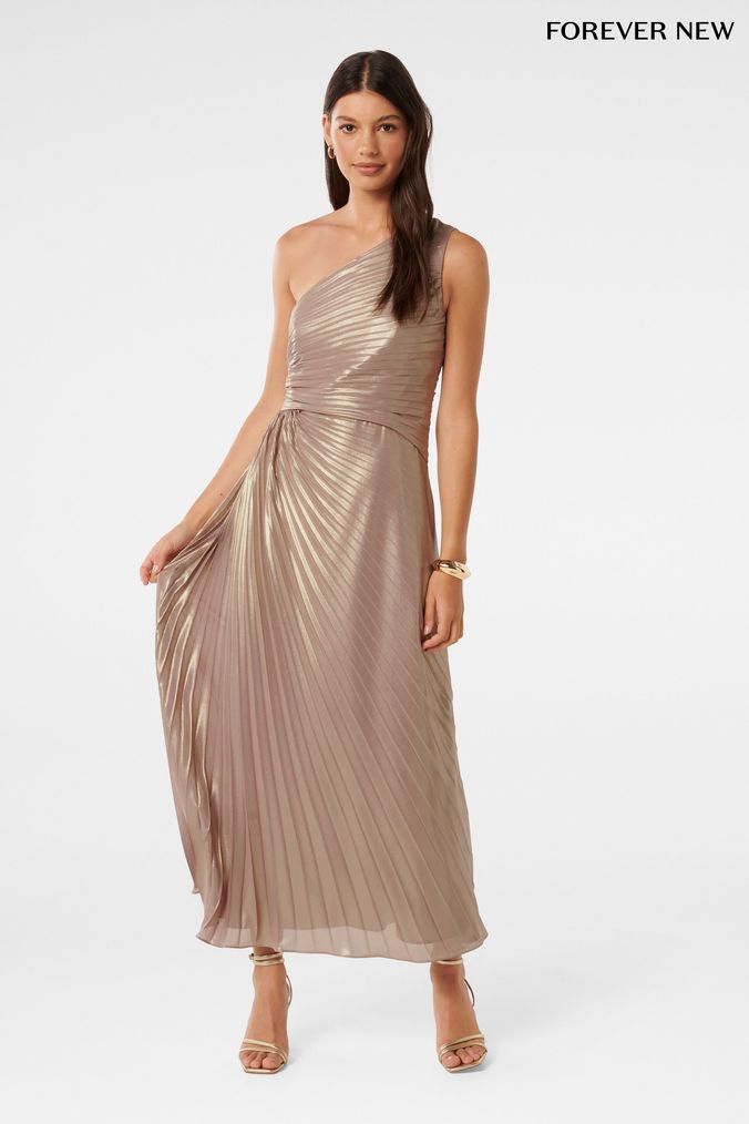 Pleated gold dress deals