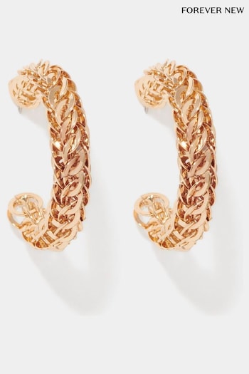 Forever New Gold Tone Signature Cole Chunky Hoop Earrings (E12279) | £30