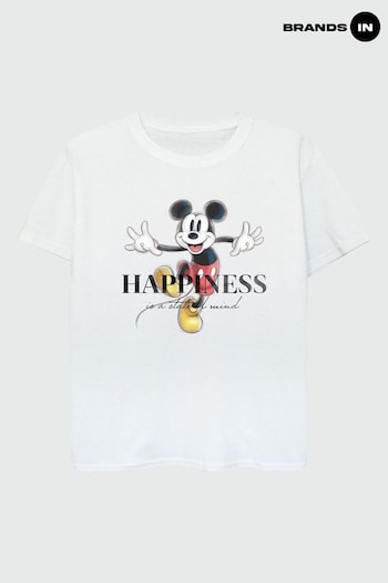 continues In White Disney 100 Mickey Happiness Boys T-Shirt (E12283) | £18