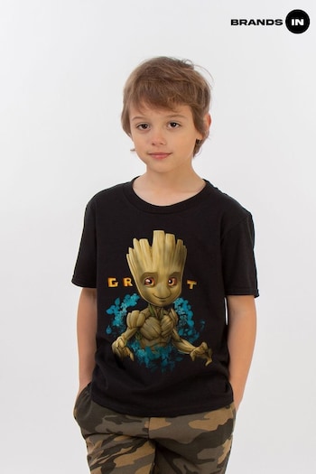 Brands In Black Guardians Of The Galaxy Boys T-Shirt (E12301) | £18