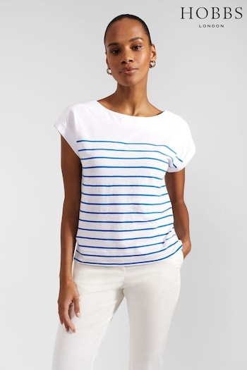 Hobbs Blue Alycia Stripe T-Shirt (E12359) | £45