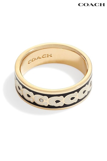 COACH Gold Tone Signature Band Ring (E12404) | £75