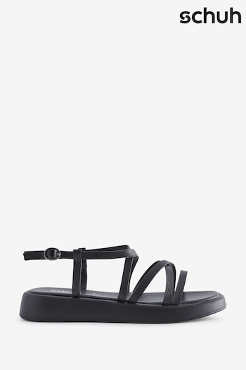Schuh Tristan Strappy Black Sandals (E12453) | £40