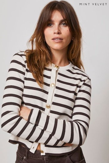 Mint Velvet t-shirts Striped Sleeved Cardigan (E12775) | £59