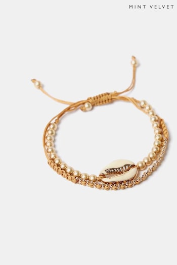 Mint Velvet Gold Tone Friendship Bracelet (E12808) | £29
