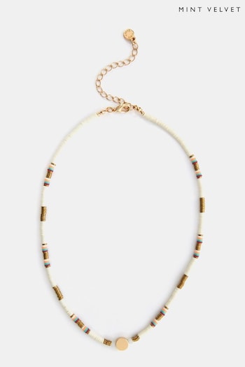 Mint Velvet White Beaded Necklace (E12817) | £35