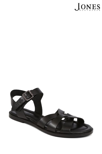 Jones Bootmaker Inez Flat Black Sandals (E12873) | £79
