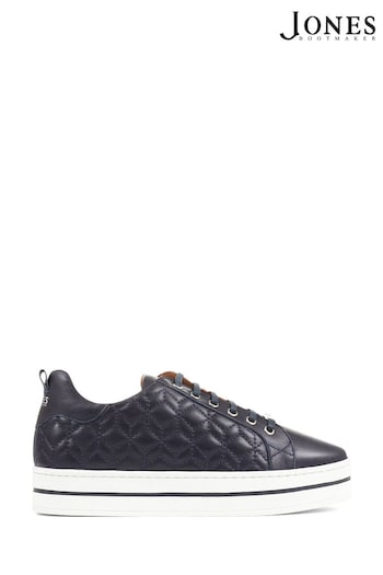 Jones Bootmaker Blue Alexandrite Leather Quilted Trainers (E12878) | £89