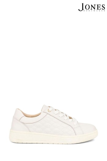 Jones Bootmaker Allana Leather Lace-Up White Trainers (E12886) | £79