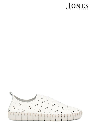 Jones Bootmaker Tallulah Leather Lace-Up White Shoes (E12890) | £89
