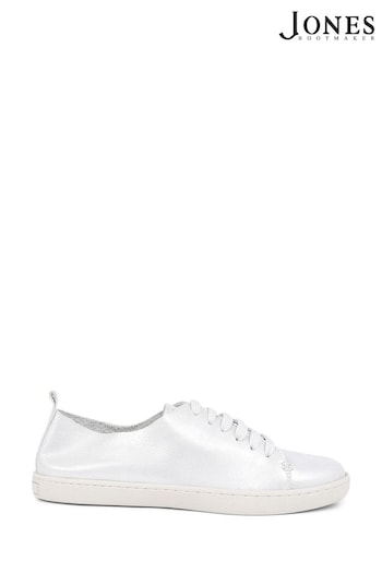 Jones Bootmaker Womens Silver Midwood Leather Trainers (E12922) | £79