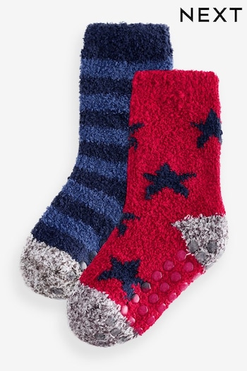 Red Star/Blue Stripe Cosy Socks 2 Pack (E13113) | £7 - £9