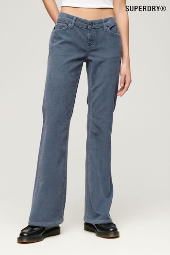 Superdry Blue Low Rise Cord Flare Vauthier Jeans (E13260) | £55