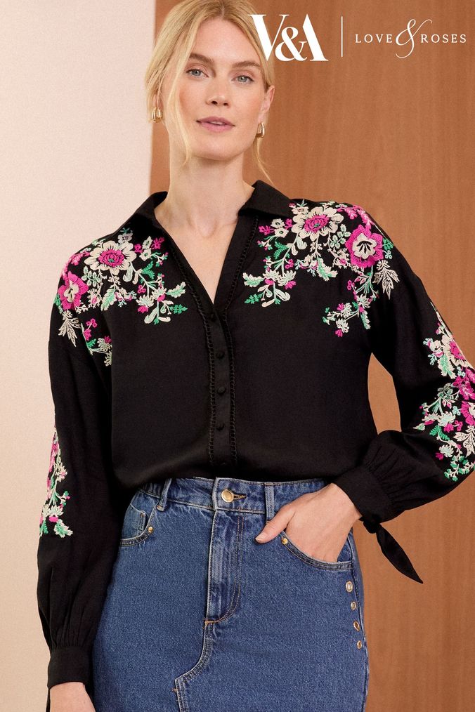 Buy Women s Shirts Black Floral Tops Online Next UK