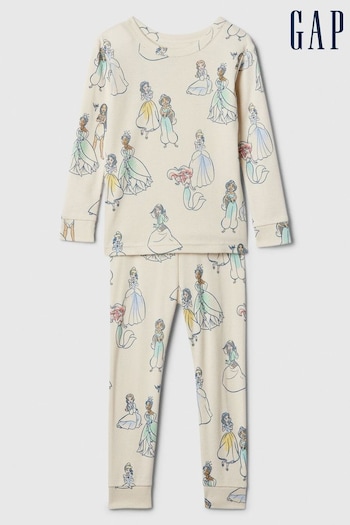 Gap Beige Organic Cotton Disney Princess Baby Pyjama Set (6mths-5yrs) (E13341) | £20