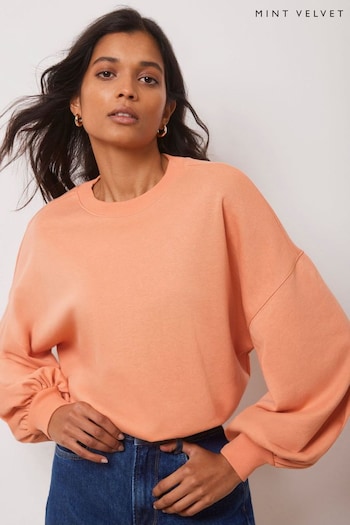 Mint Velvet Orange Blouson Cotton Sweatshirt (E13411) | £59
