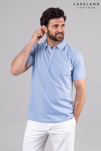 Lakeland Clothing Blue Hudson Cotton Blend Short Sleeve Polo Shirt (E13444) | £35