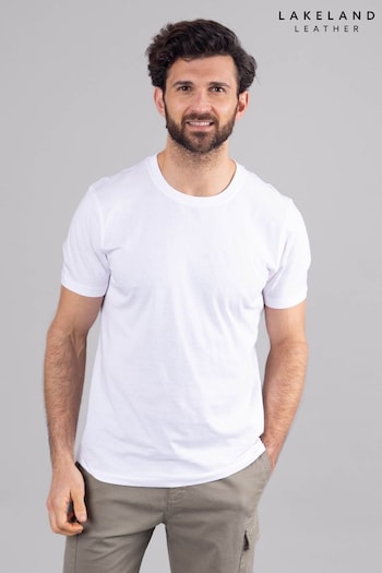 Lakeland Clothing Logan Cotton Blend Short Sleeve White T-Shirt (E13459) | £20