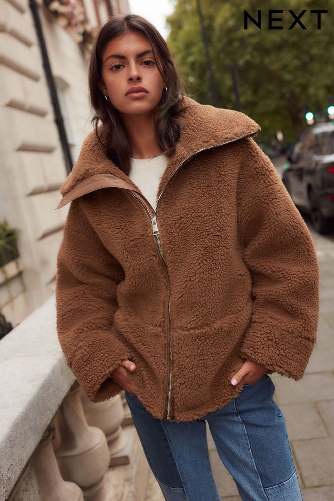 Next womens teddy bear coat hotsell