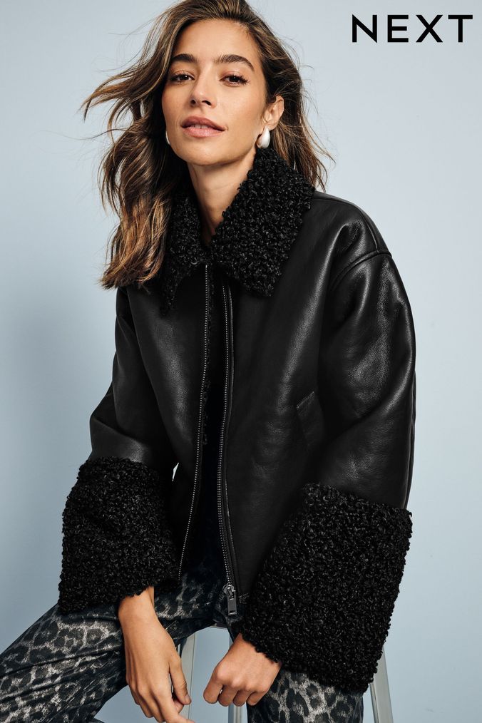 Next shearling jacket cheap