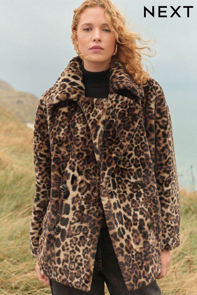 Leopard print fur coat next outlet