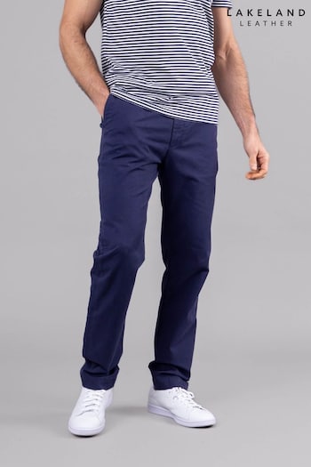 Lakeland Clothing gathered Blue Noel Cotton Chinos Trousers (E13790) | £49