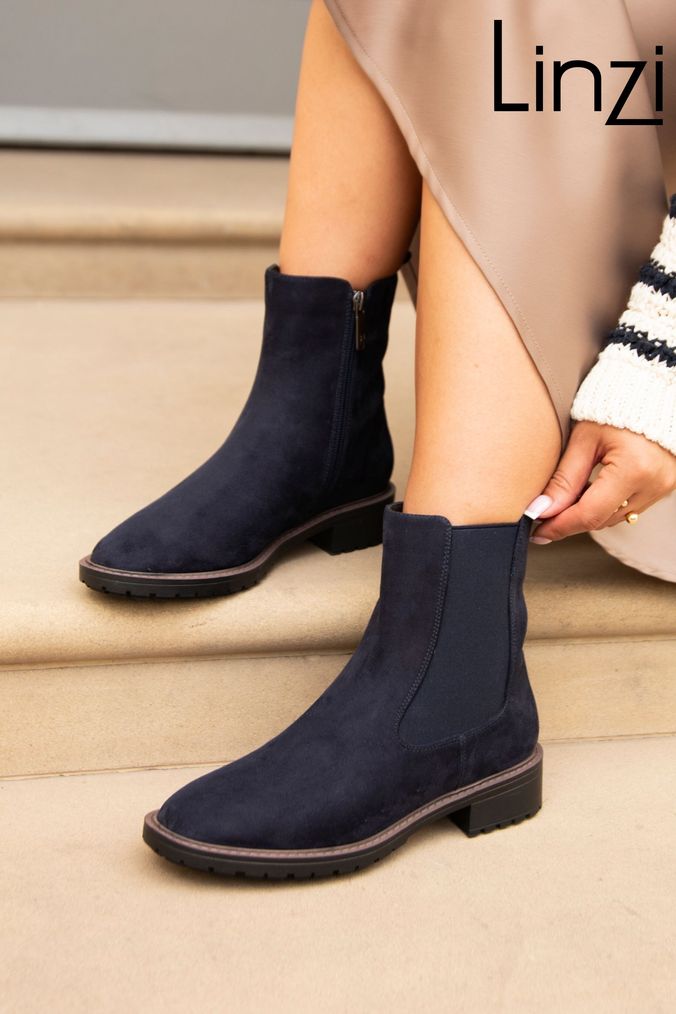 Navy ankle boots size 3 clearance