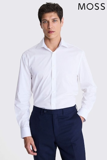 MOSS Regular Fit Stretch Contrast White Shirt (E14221) | £35