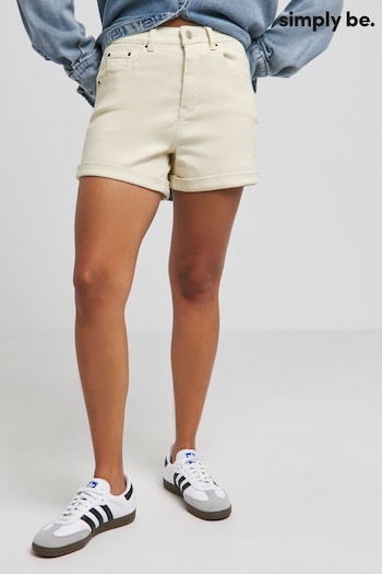 Simply Be Mom Natural Roll Hem Shorts (E14277) | £26
