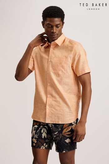 Ted Baker Orange Palomas Linen Shirt (E14421) | £85
