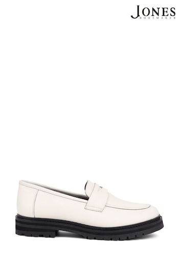 Jones Bootmaker Dara2 Leather White Loafers (E14468) | £89