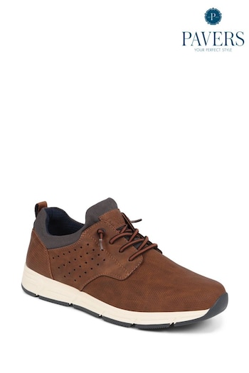 Pavers Lace-Up Brown Trainers (E14471) | £50