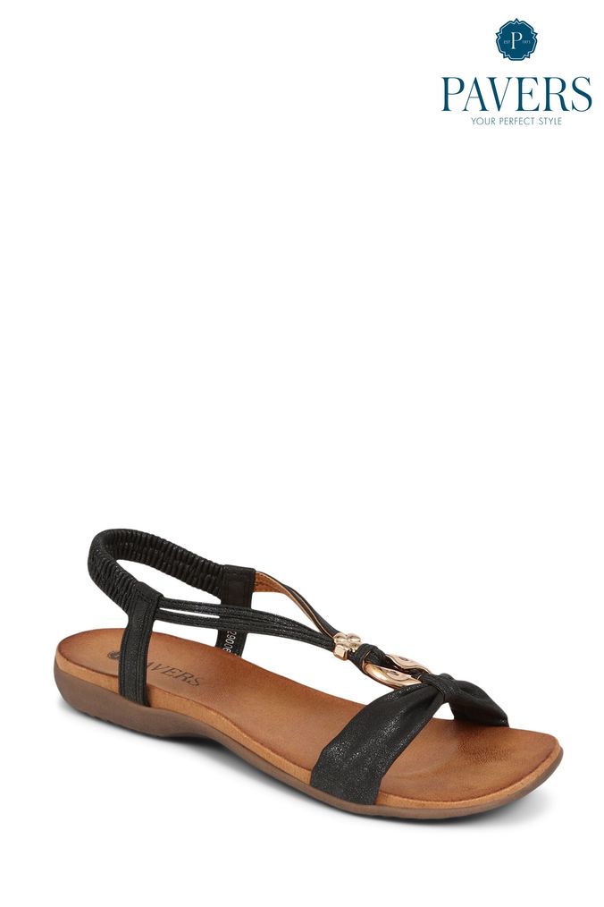 Pavers black sandals online