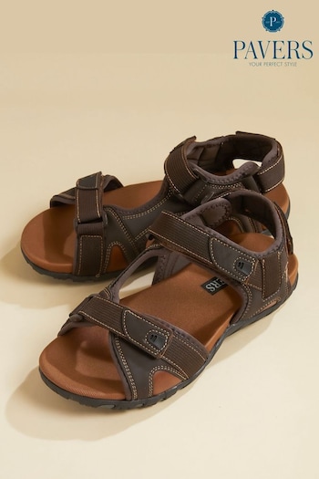 Pavers Fully Adjustable Walking Brown Sandals (E14476) | £40