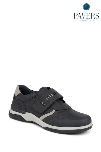 Pavers Navy Blue Pavers Touch-Fasten Trainers (E14484) | £50