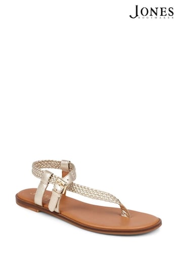 Jones Bootmaker Gold Gabrielah Toe-Post Sandals (E14489) | £79