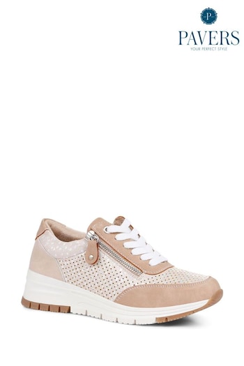 Pavers Pink Chunky Lace-Up Trainers (E14491) | £35