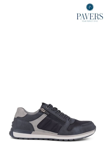 Pavers Navy Pavers Lace-Up Trainers (E14504) | £50
